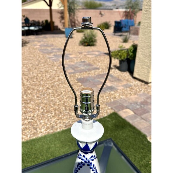 2 Clase Azul Reposado Tequila Magnum Empty Bottle Hand  Reposado Clase Azul Tequila Bottle Mag 1.75L Handcrafted Blue & White Lamp